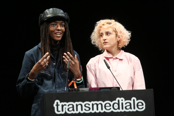 Hyphen-Labs during the panel Reworking the Brain at transmediale 2019
