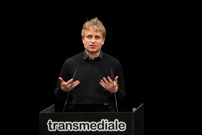 Stefan Wellgraf during Structures of Feeling – transmediale 2019 Opening